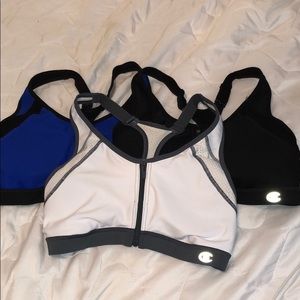 Zip up champion racerback sports bras